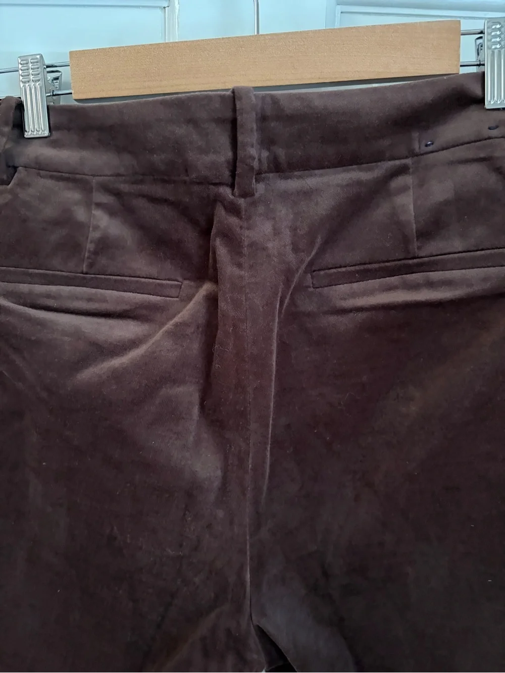 J. Crew Dark Brown Straight-Leg velvet Pants